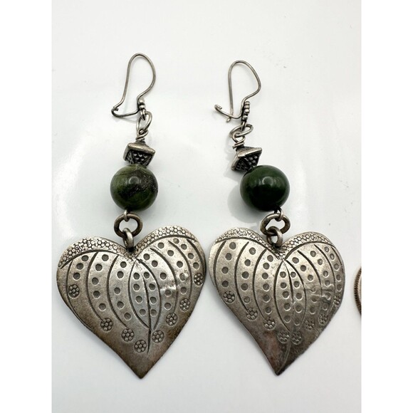 Shiana 2007 925 Sterling Silver Leaf Heart Dangle Earrings - Picture 2 of 5